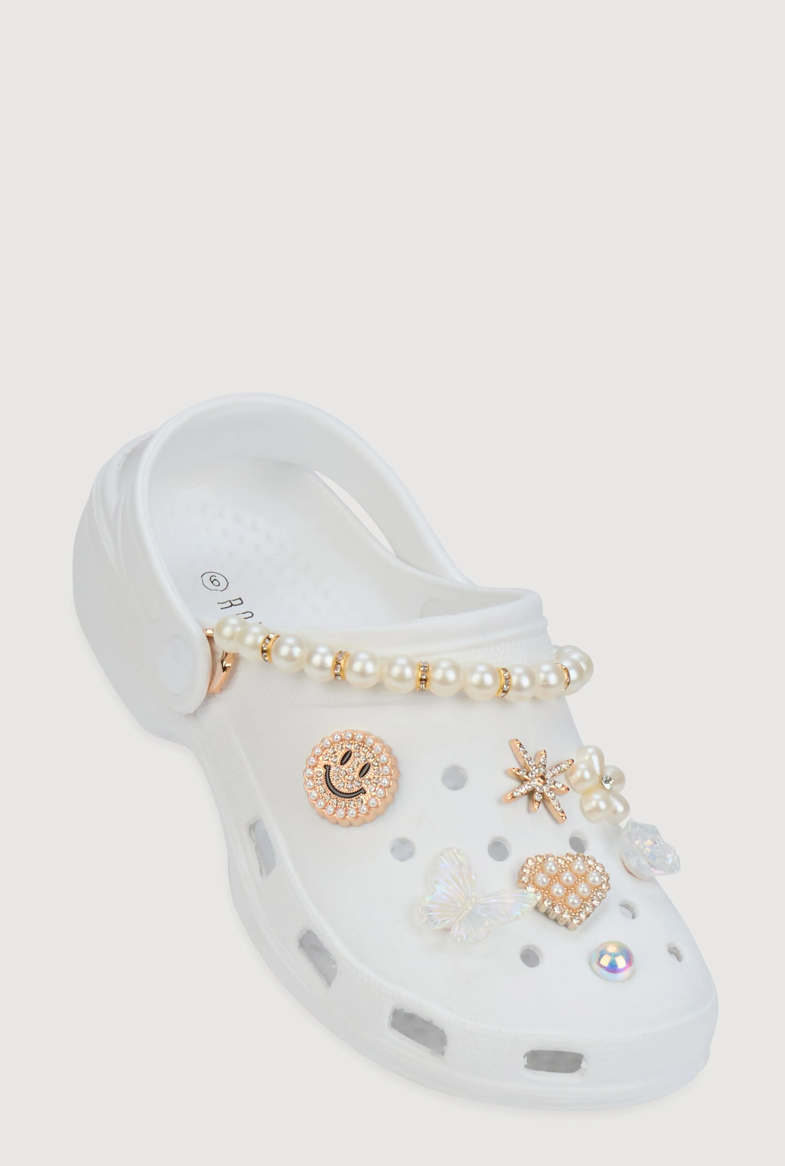 Faux Pearl Rhinestone Charm Slingback Clogs sold by Rainbow