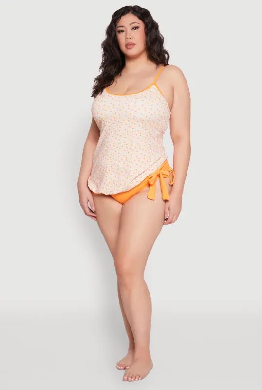 Plus Size Printed Tankini and Bikini Bottoms Set sold by Rainbow