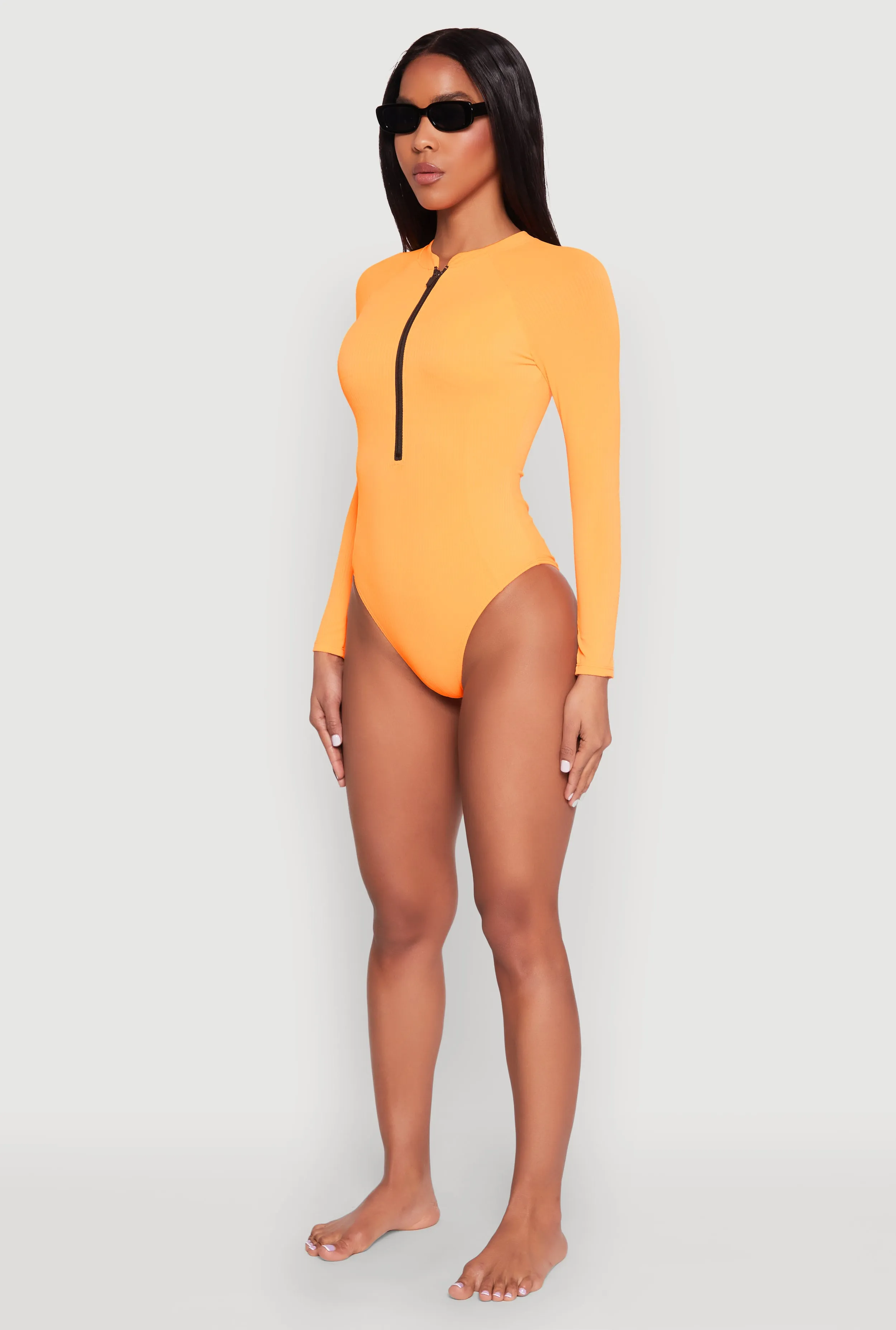 Zip Front Rash Guard One Piece Swimsuit sold by Rainbow product image thumbnail 5