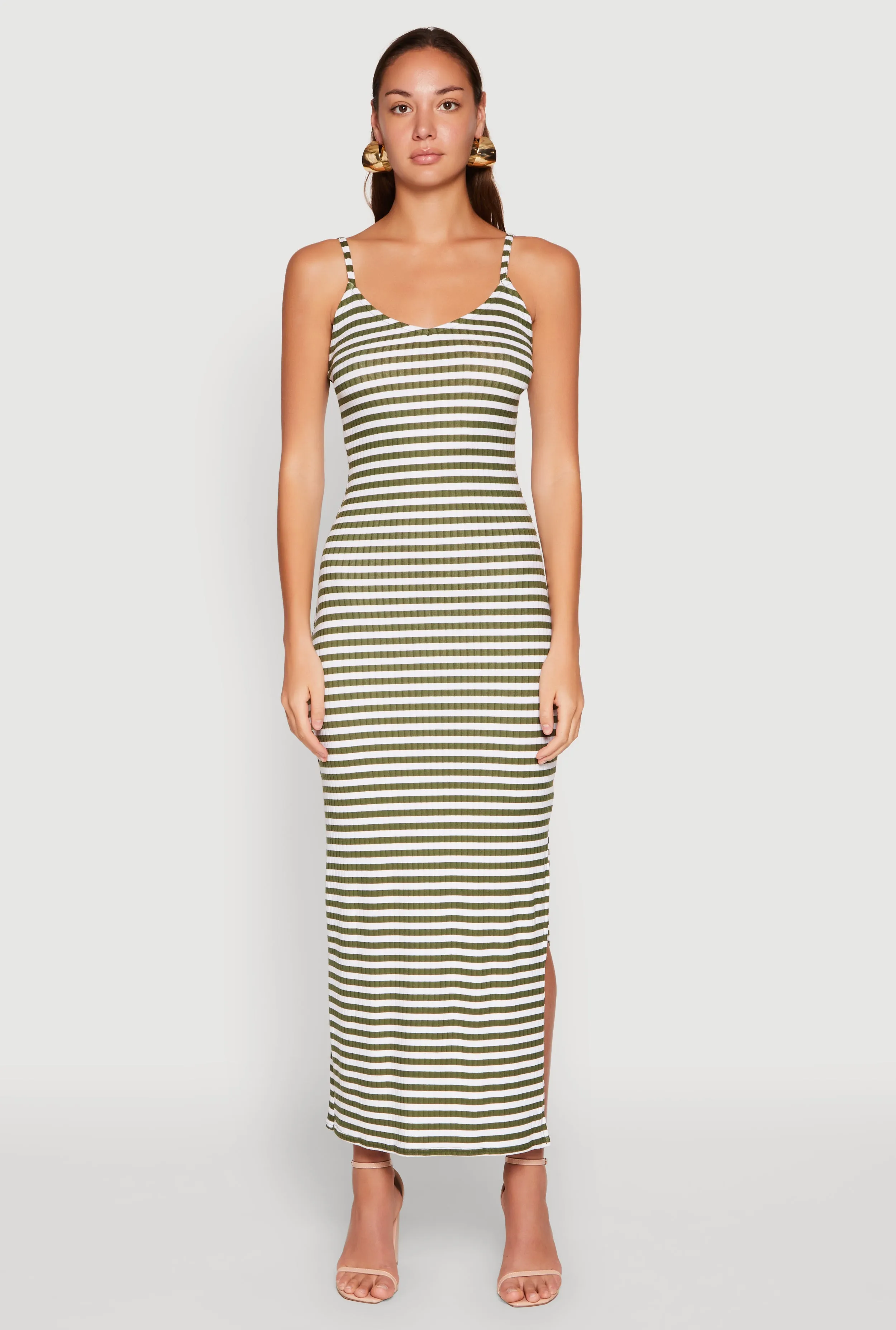 Striped Ribbed Knit Cami Dress sold by Rainbow product image thumbnail 2