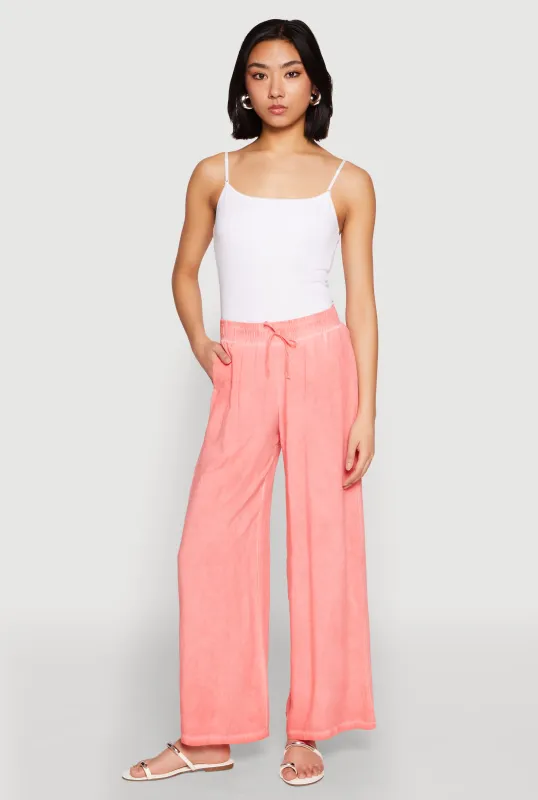 Mineral Wash Palazzo Pants sold by Rainbow