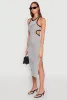 Striped Cut Out Midi Tank Dress sold by Rainbow