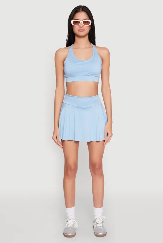 Ruffled High Waist Cell Phone Pocket Skort sold by Rainbow