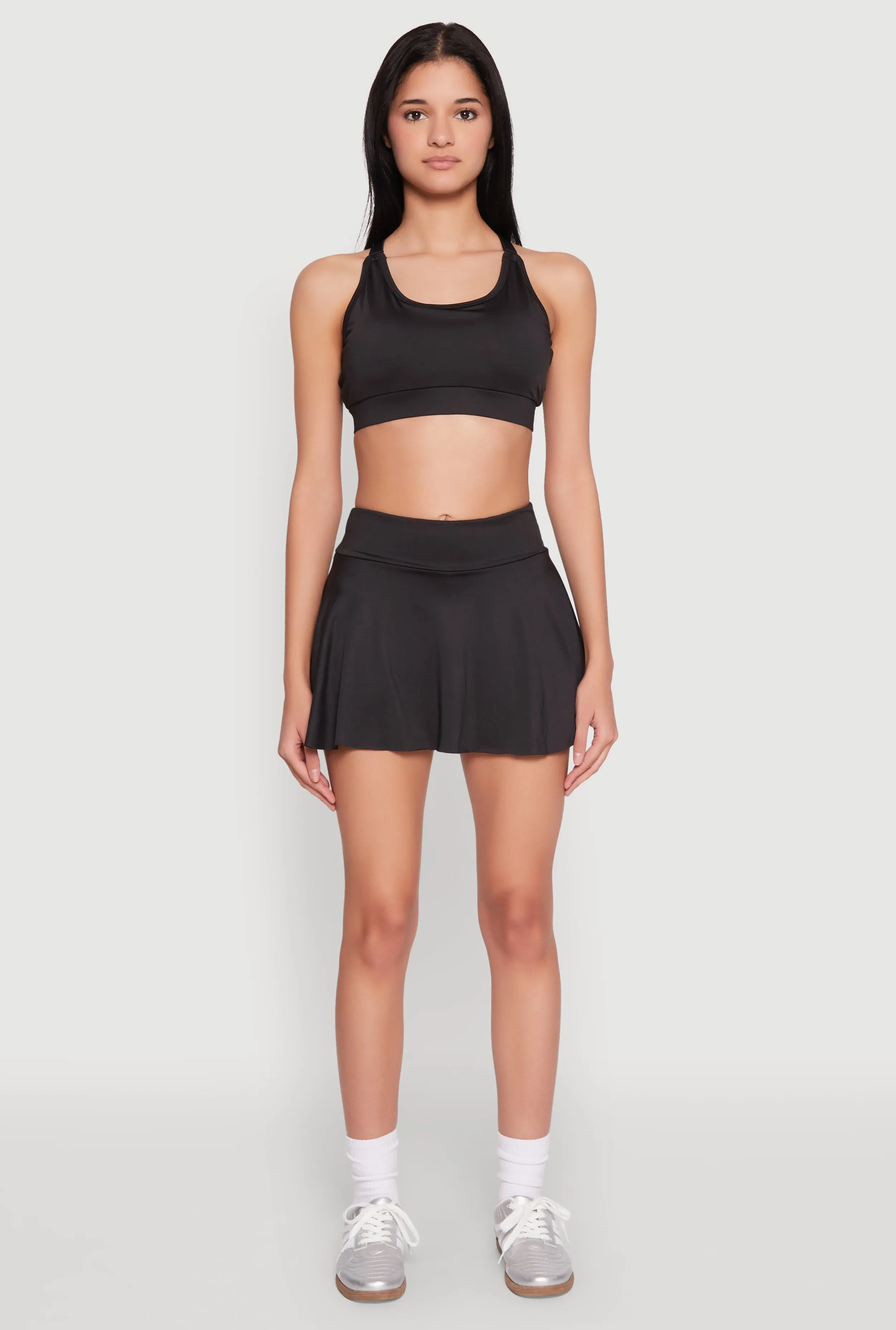 Ruffled High Waist Cell Phone Pocket Skort sold by Rainbow