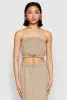 Almost Famous Toggle Drawstring Bandeau Top sold by Rainbow