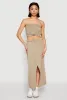 Almost Famous Toggle Drawstring Bandeau Top sold by Rainbow