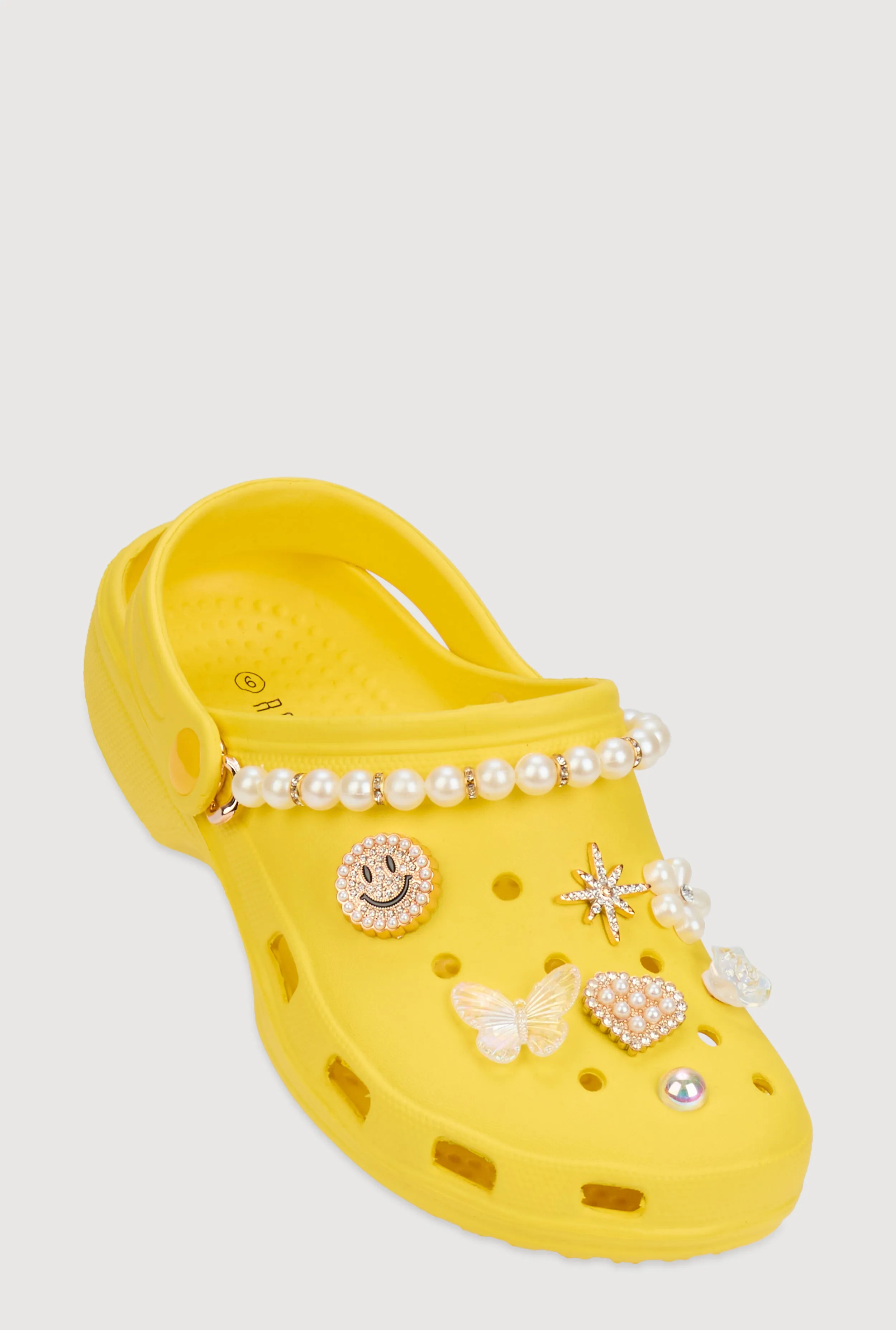 Faux Pearl Rhinestone Charm Slingback Clogs sold by Rainbow