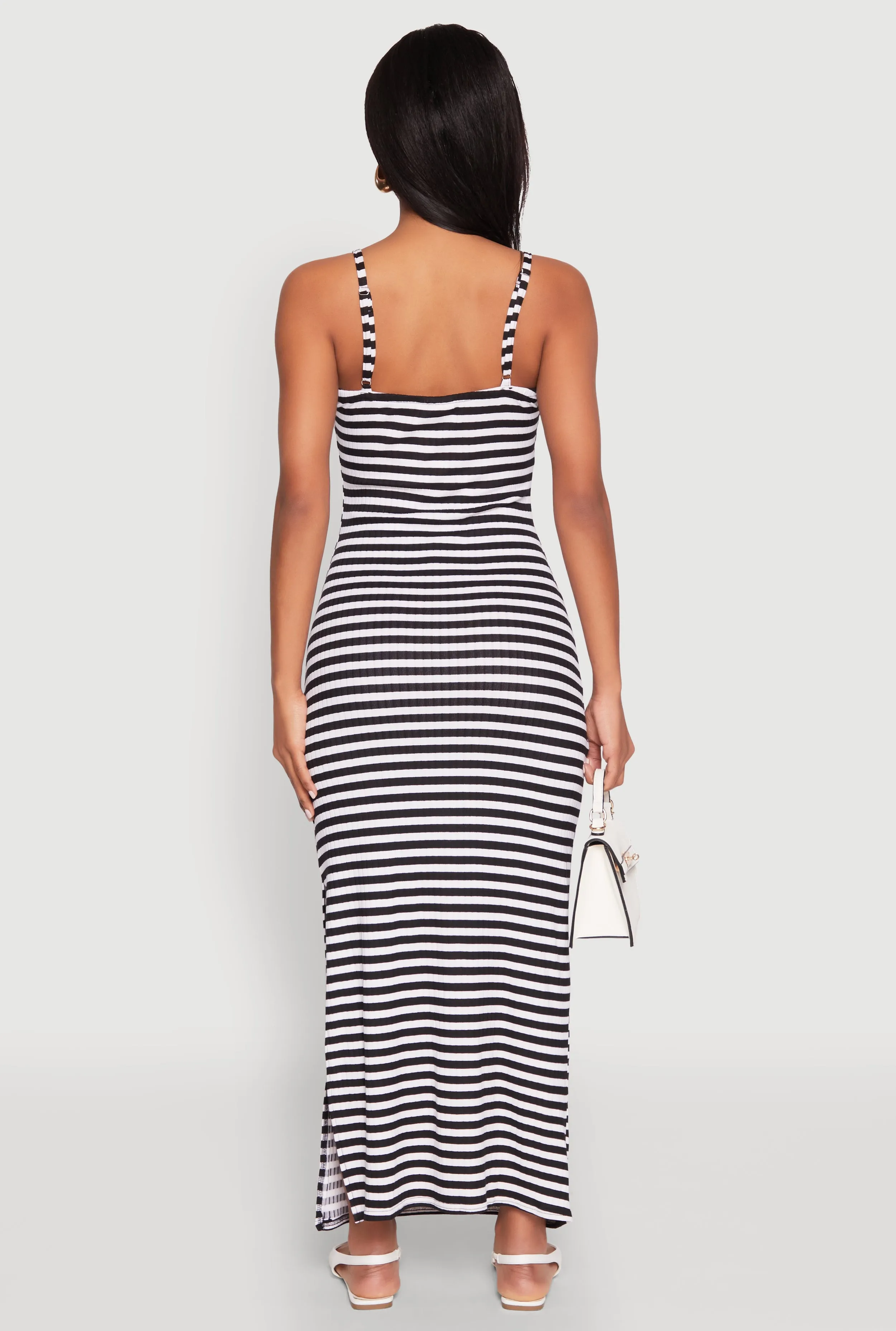 Striped Ribbed Knit Cami Dress sold by Rainbow product image thumbnail 5