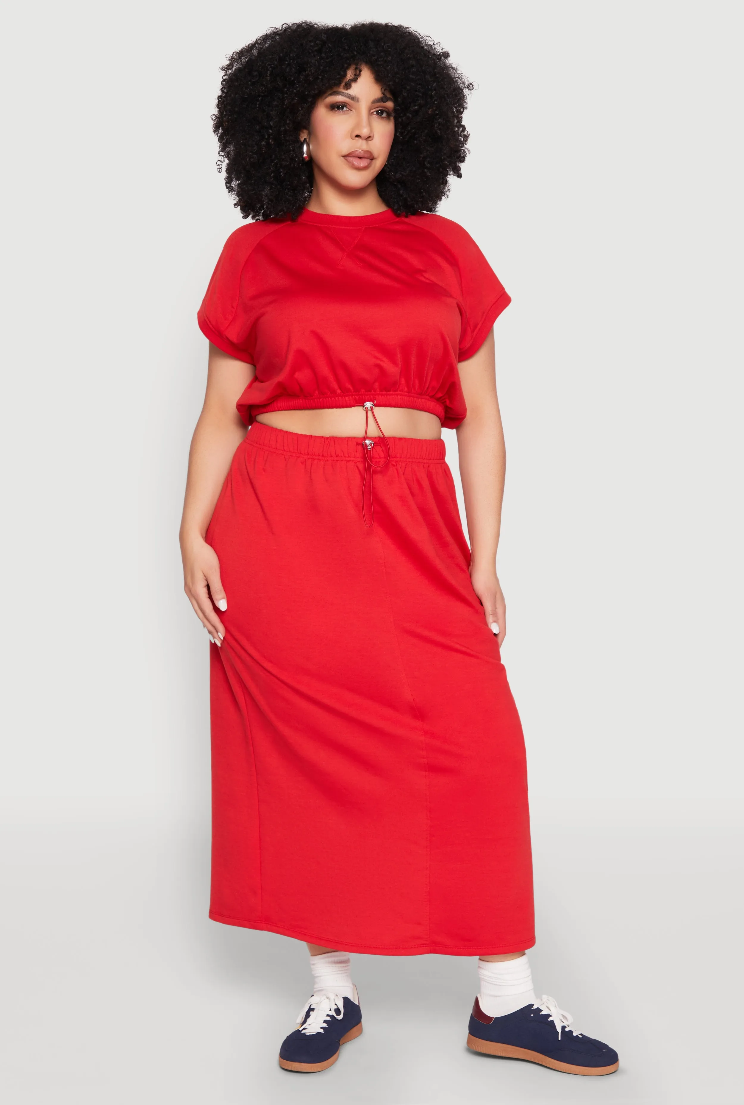 Plus Size Fleece Toggle Drawstring Waist Skirt sold by Rainbow product image thumbnail 2