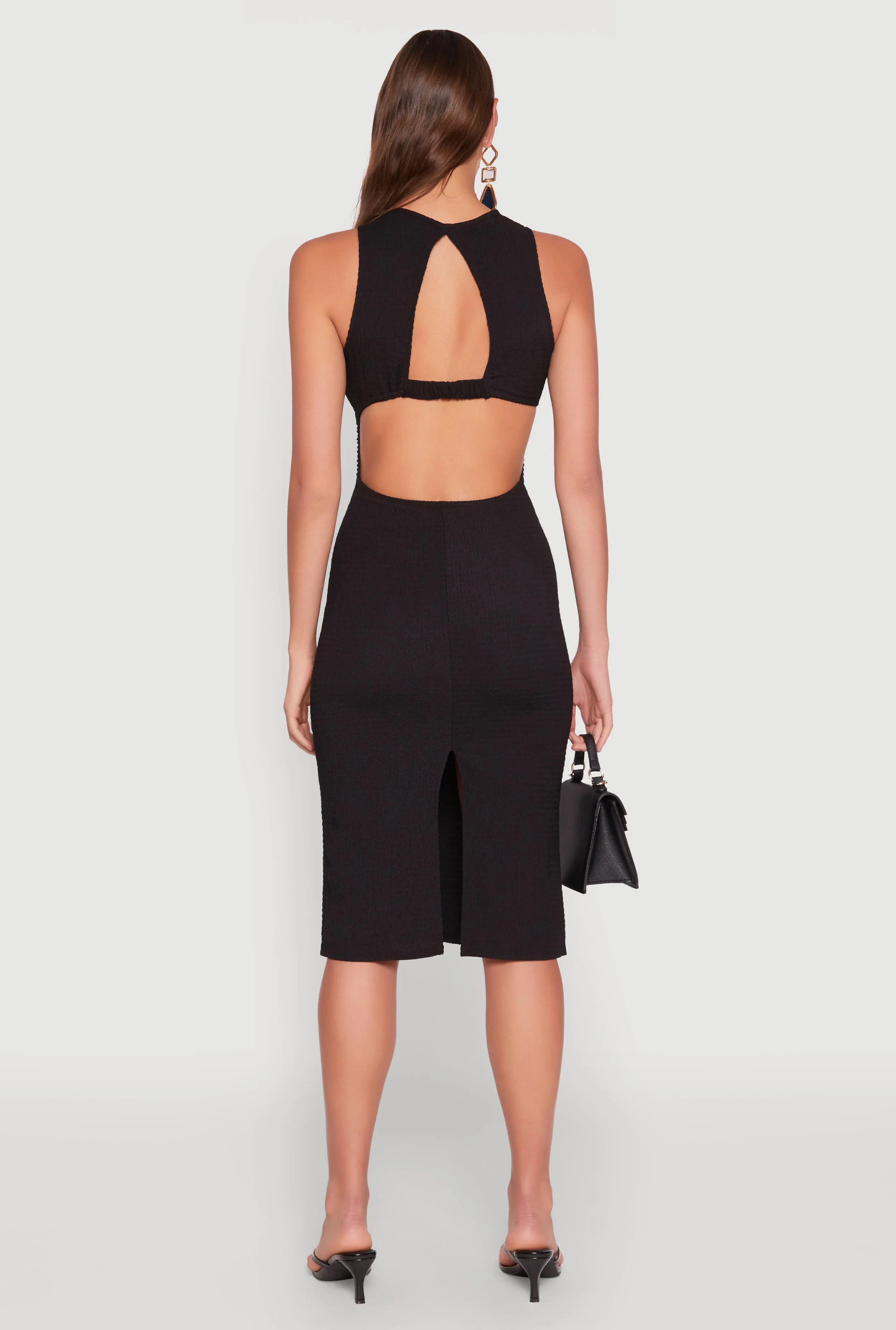 Textured Knit Cut Out Midi Dress sold by Rainbow product image thumbnail 5