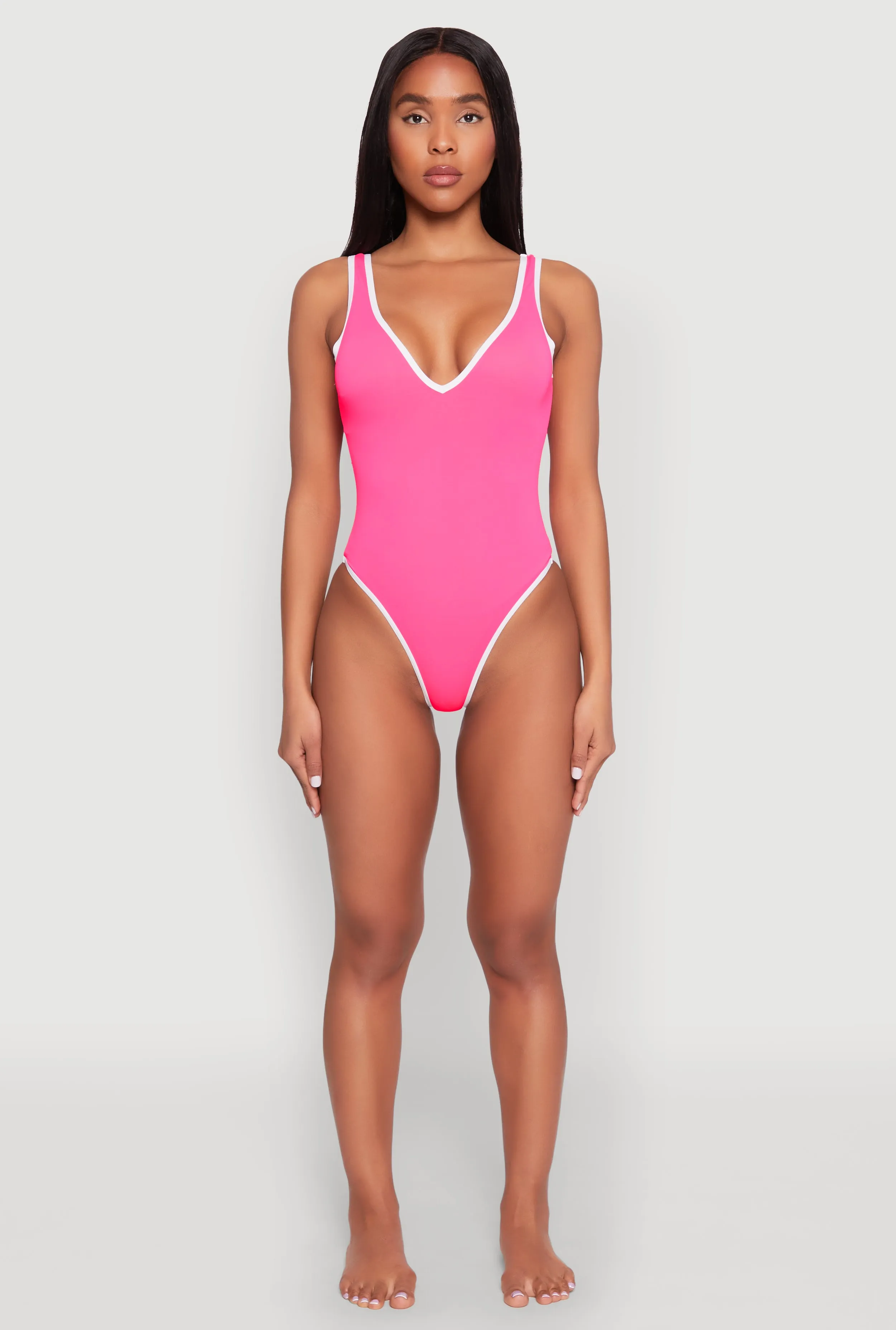 Contrast Trim One Piece Swimsuit sold by Rainbow