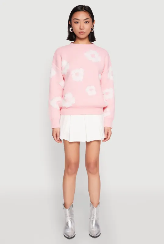 Daisy Flower Tufted Knit Sweater sold by Rainbow