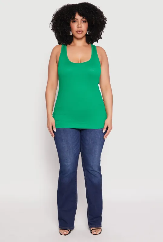 Plus Size Rib Knit Tank Top sold by Rainbow
