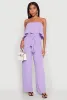 Crepe Knit Ruffle Overlay Tie Waist Jumpsuit sold by Rainbow