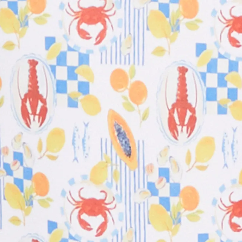 Tropical Crab Papaya Print One Piece Swimsuit sold by Rainbow product image thumbnail 4