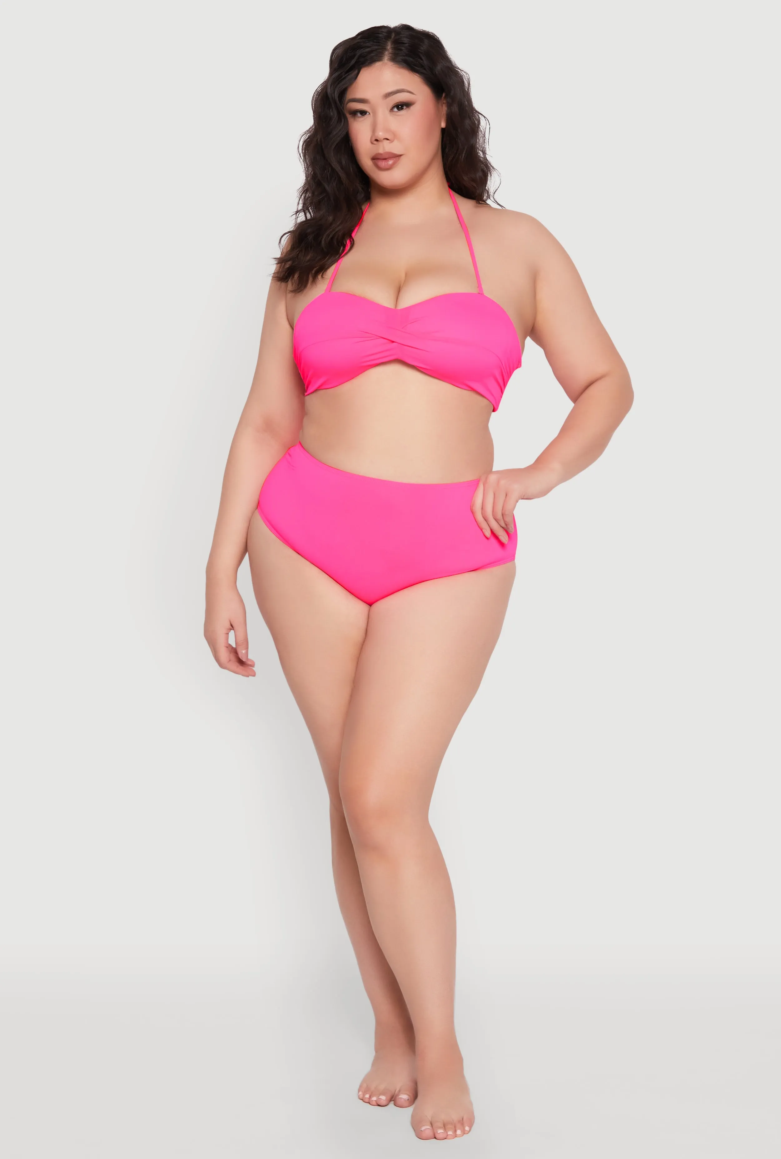 Plus Size Twist Front Halter Bandeau Bikini Top sold by Rainbow product image thumbnail 2