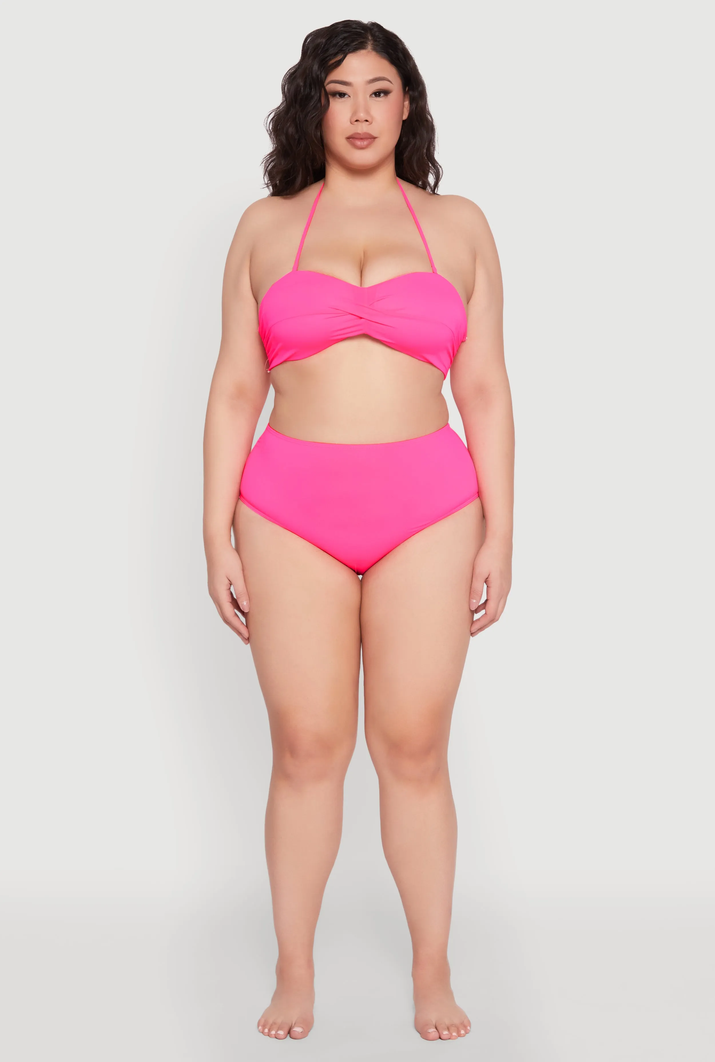 Plus Size Twist Front Halter Bandeau Bikini Top sold by Rainbow product image thumbnail 3