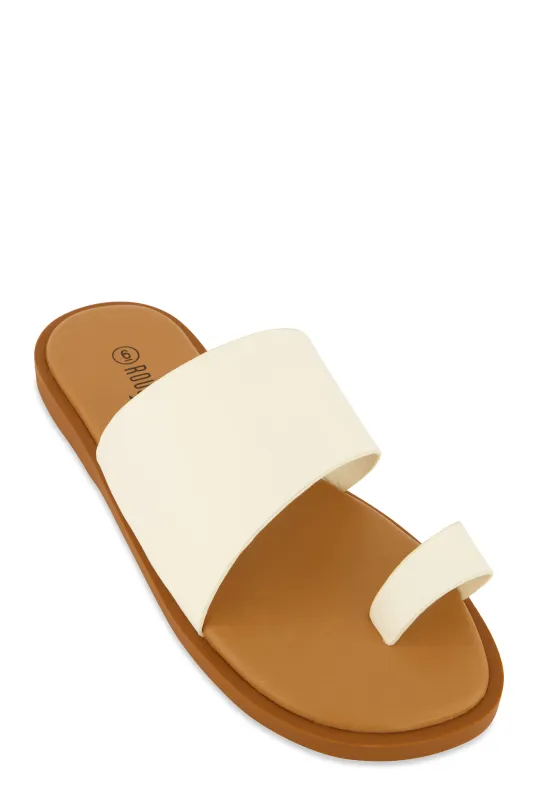 Single Band Toe Loop Slide Sandals sold by Rainbow