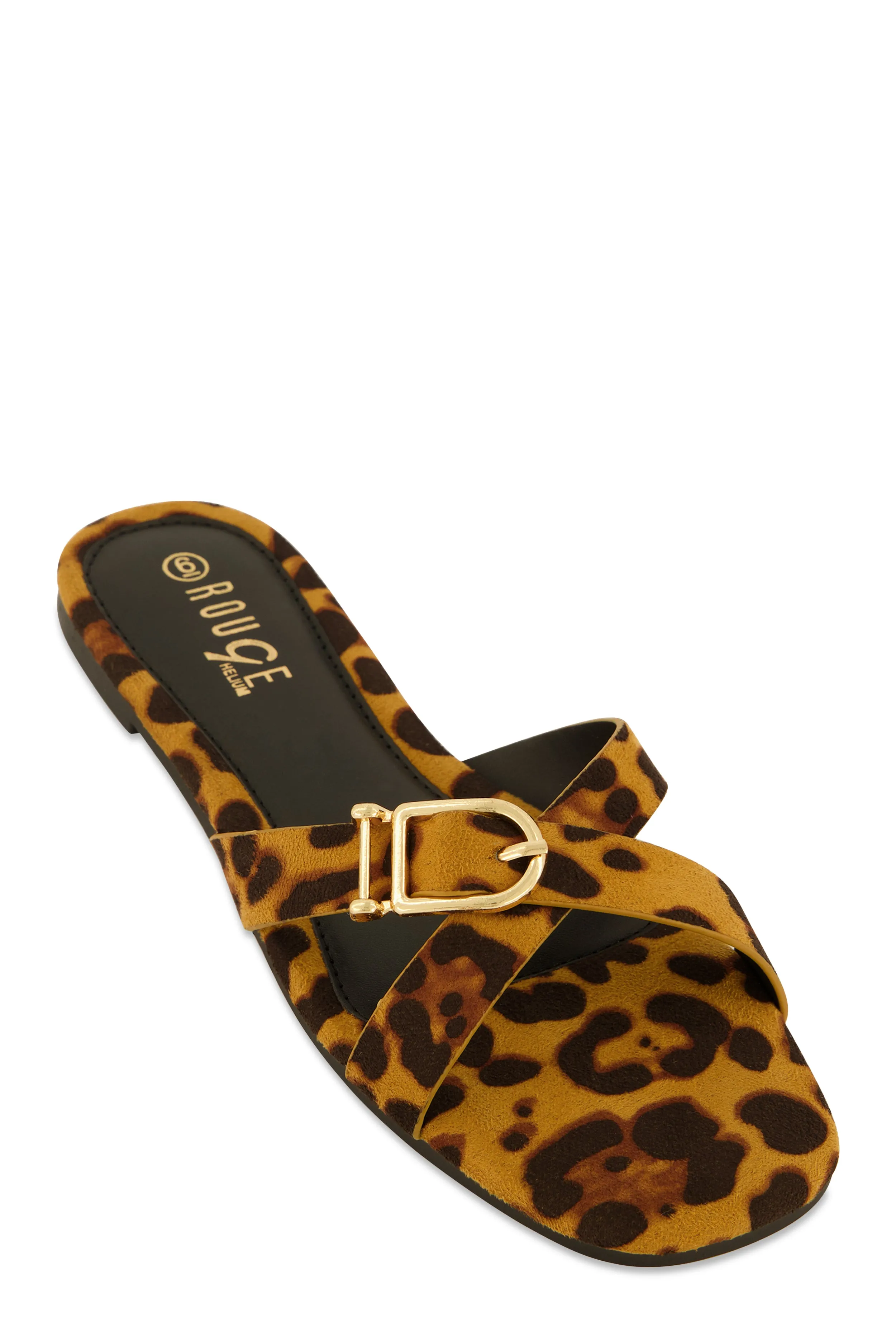 Criss Cross Buckle Slide Sandals sold by Rainbow