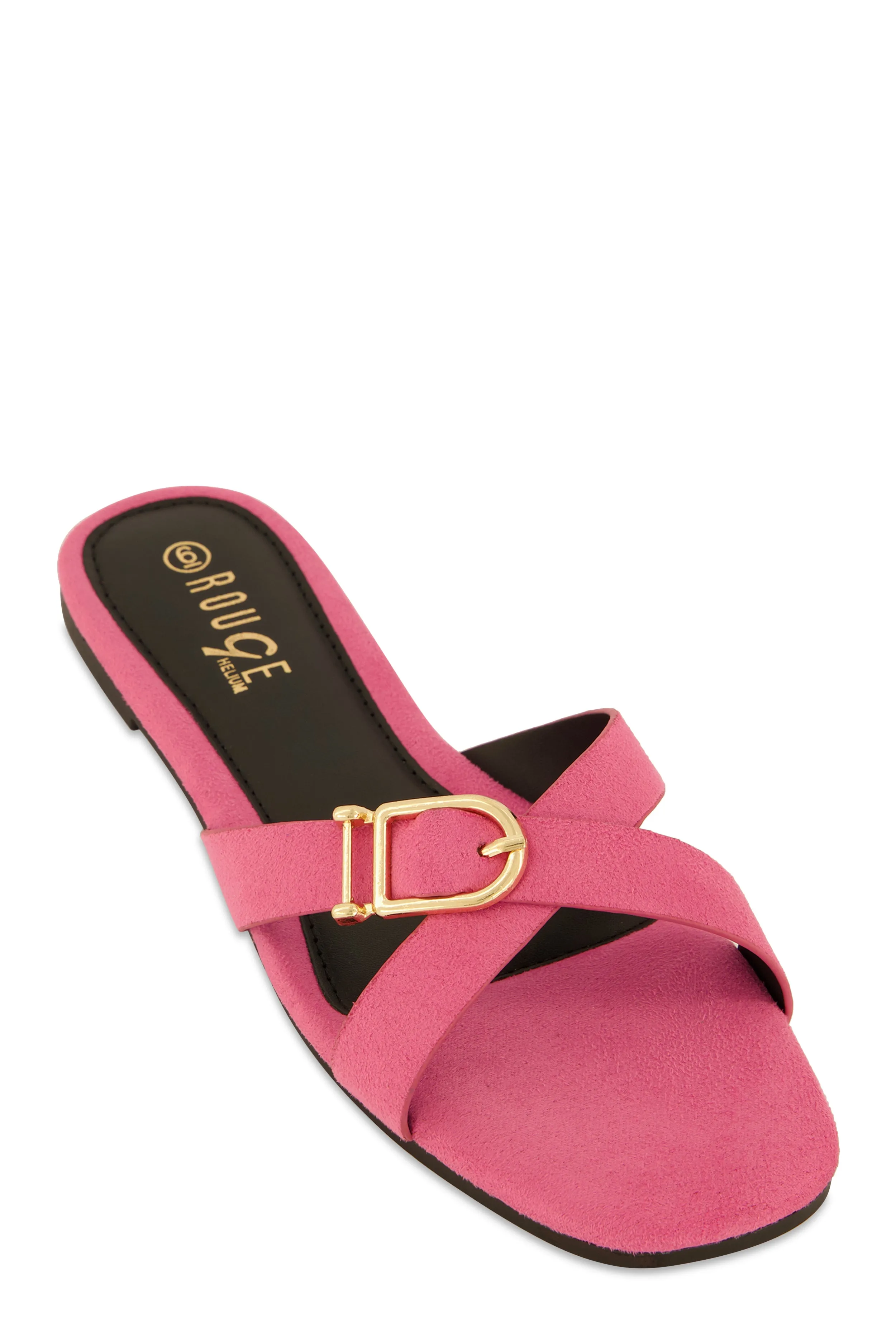 Criss Cross Buckle Slide Sandals sold by Rainbow