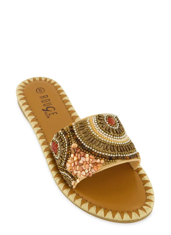 Bohemian Slide Sandals sold by Rainbow