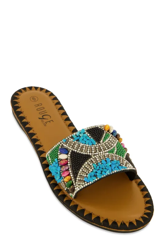 Bohemian Slide Sandals sold by Rainbow