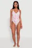 Retro Floral Print One Piece Swimsuit sold by Rainbow