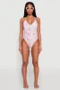 Retro Floral Print One Piece Swimsuit sold by Rainbow