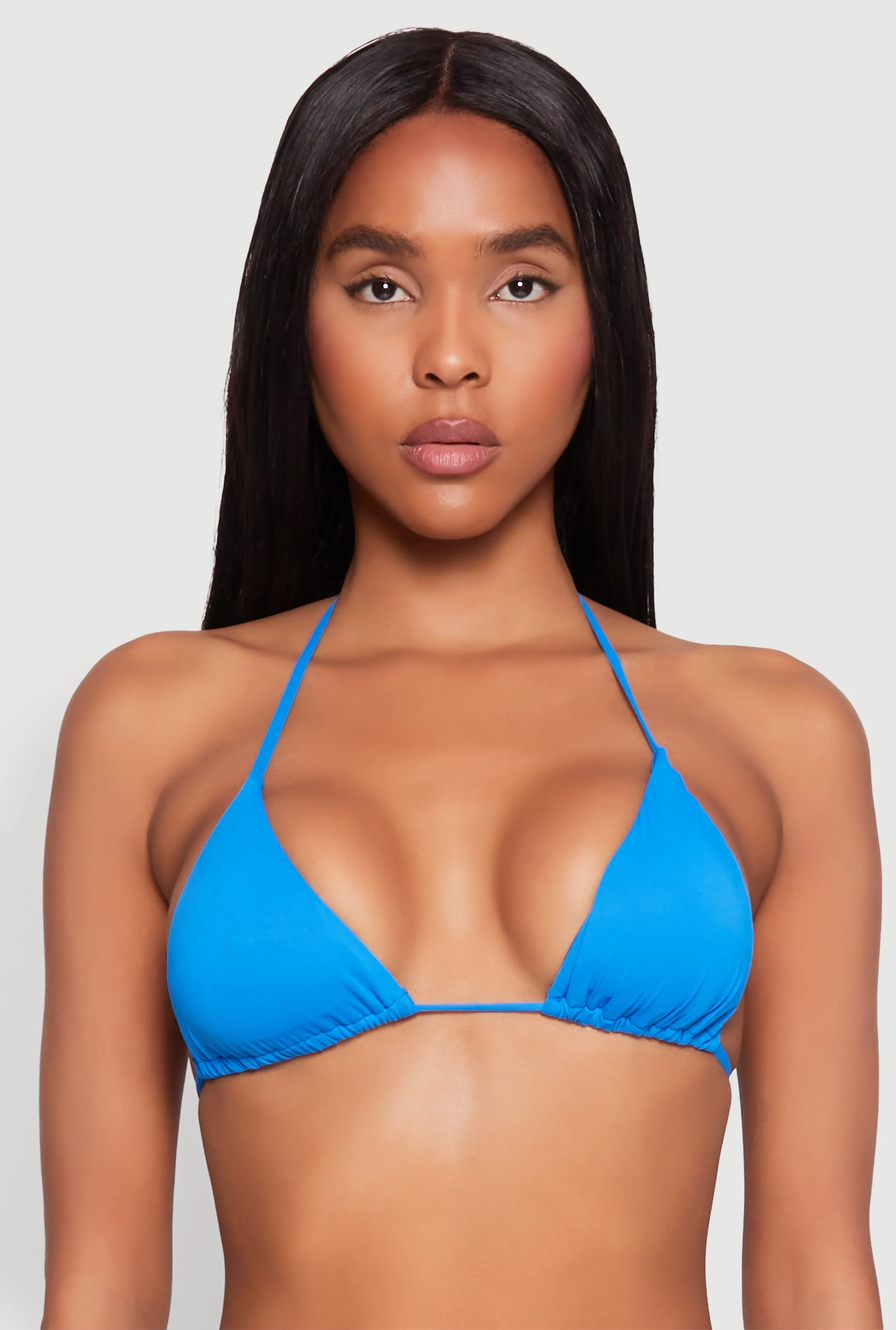 String Tie Back Triangle Swim Bikini Top sold by Rainbow