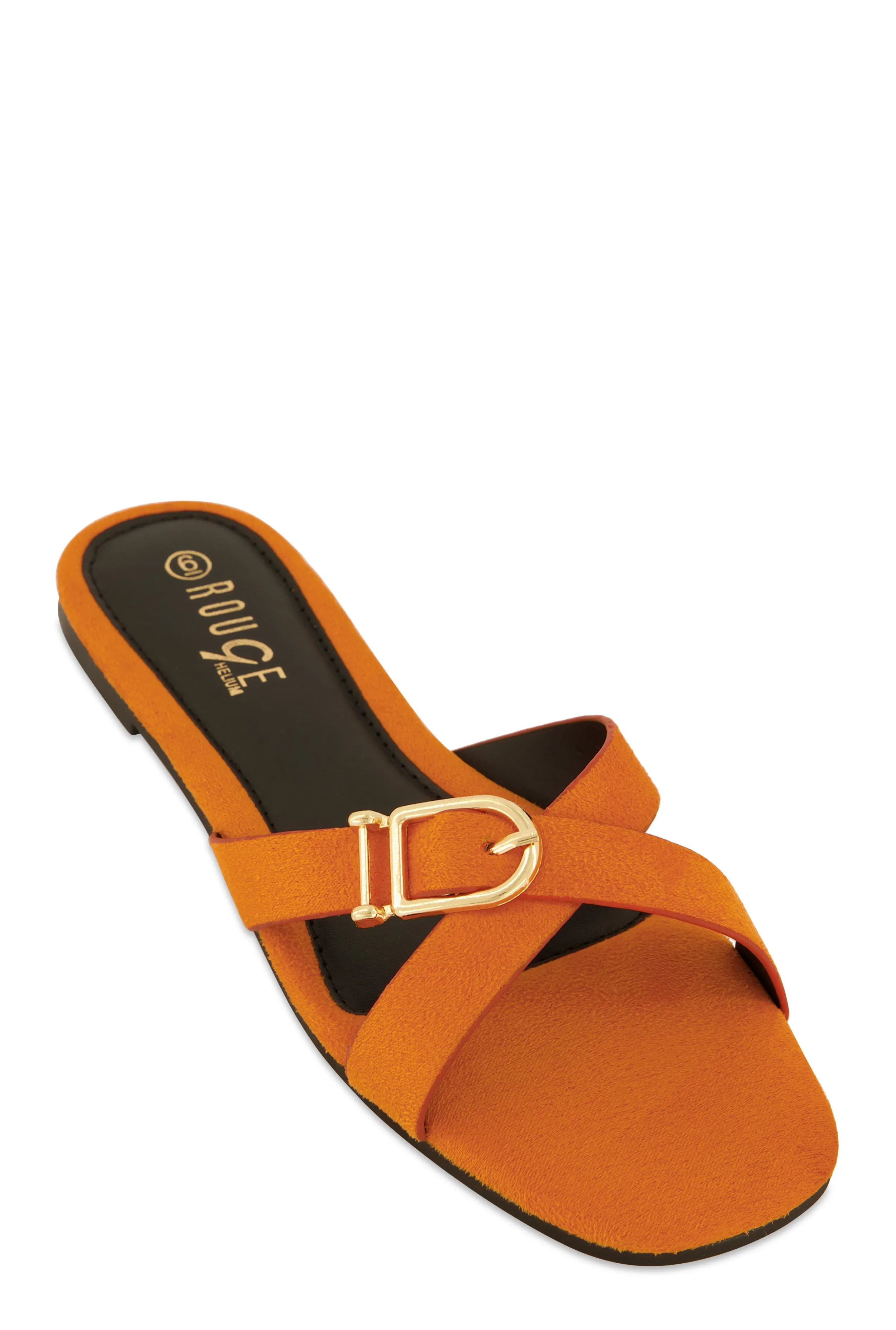 Criss Cross Buckle Slide Sandals sold by Rainbow