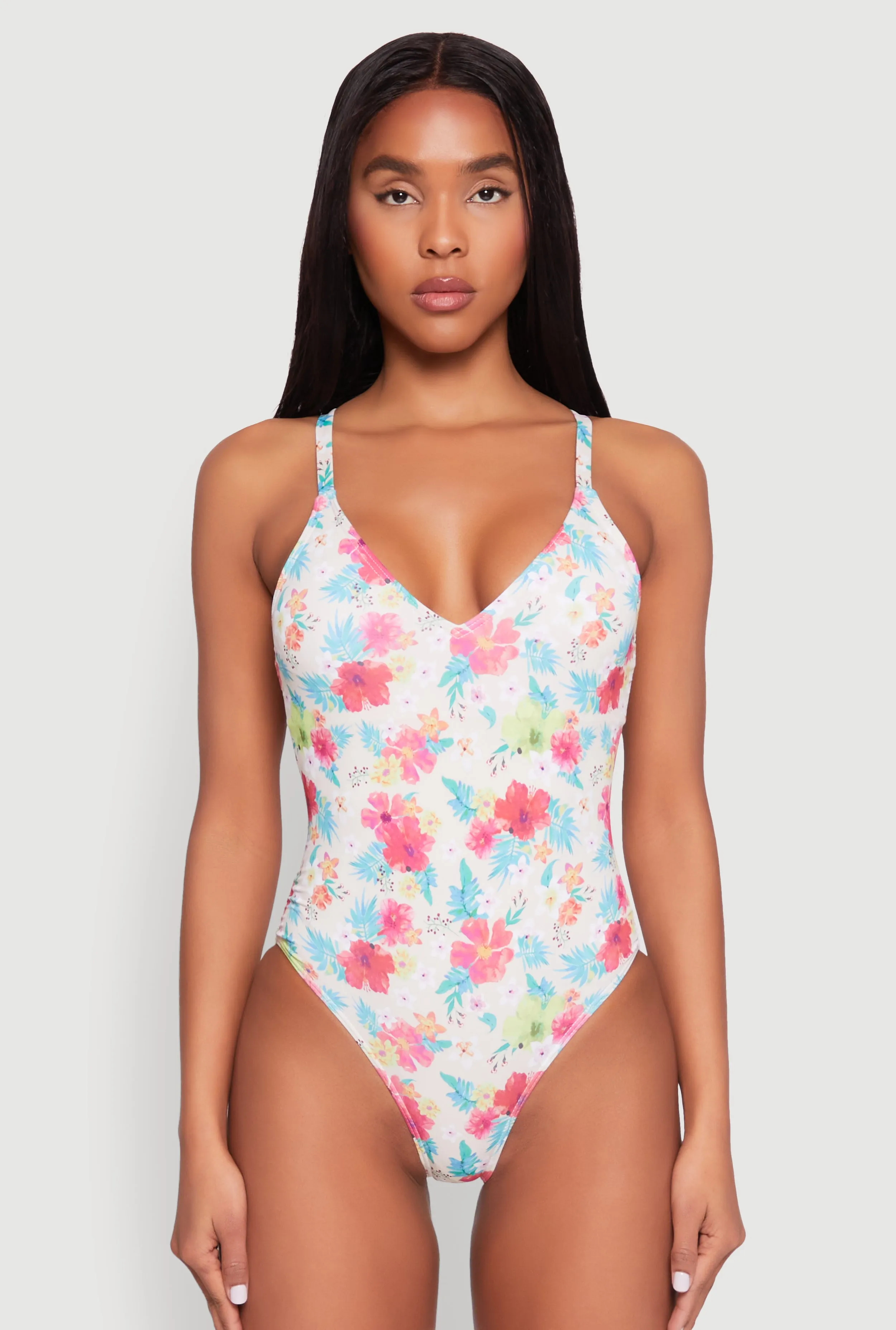 Floral Print One Piece Swimsuit sold by Rainbow product image thumbnail 2
