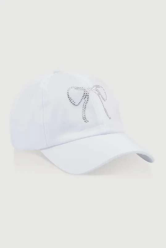 Rhinestone Bow Baseball Cap sold by Rainbow