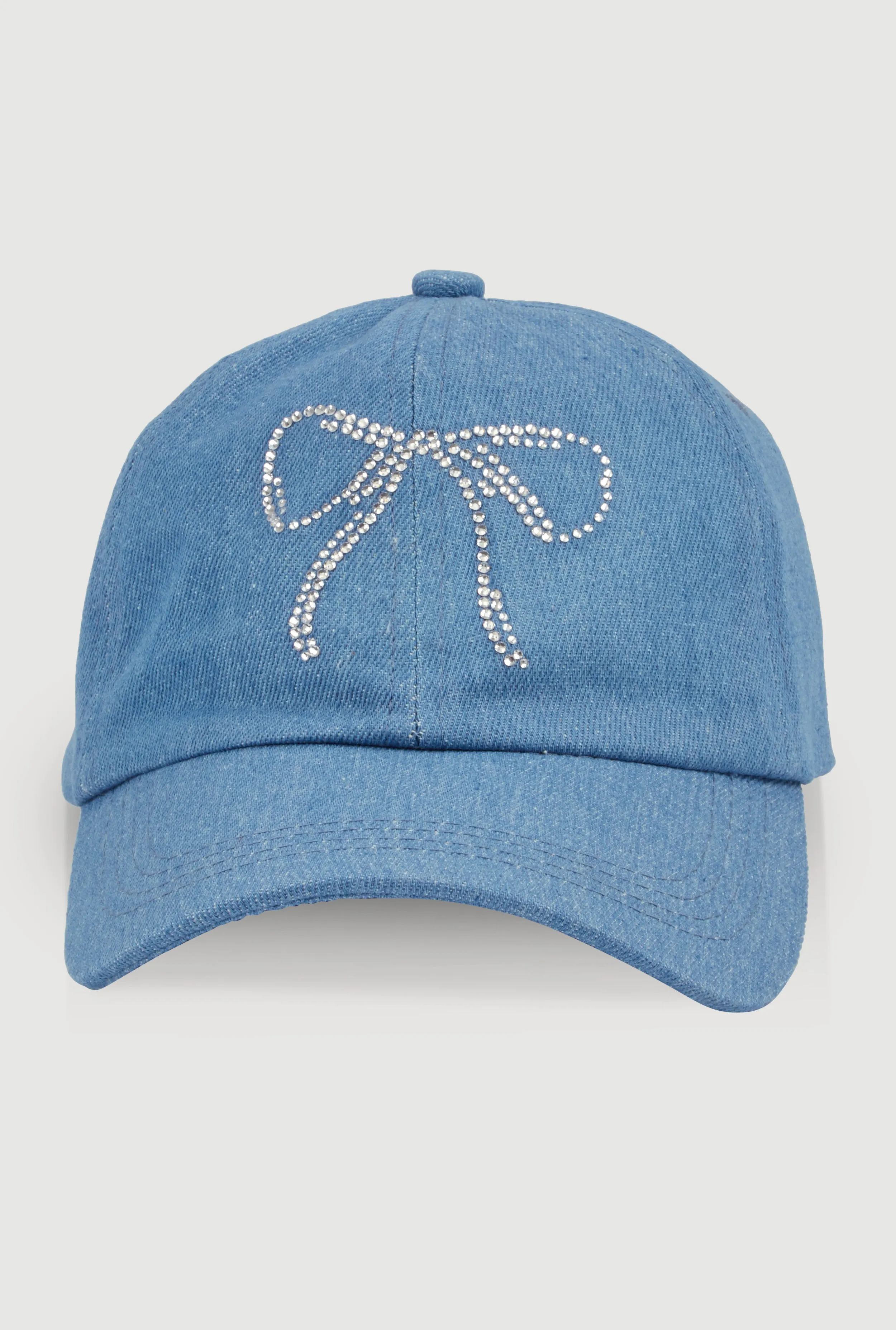 Rhinestone Bow Denim Baseball Cap sold by Rainbow product image thumbnail 3