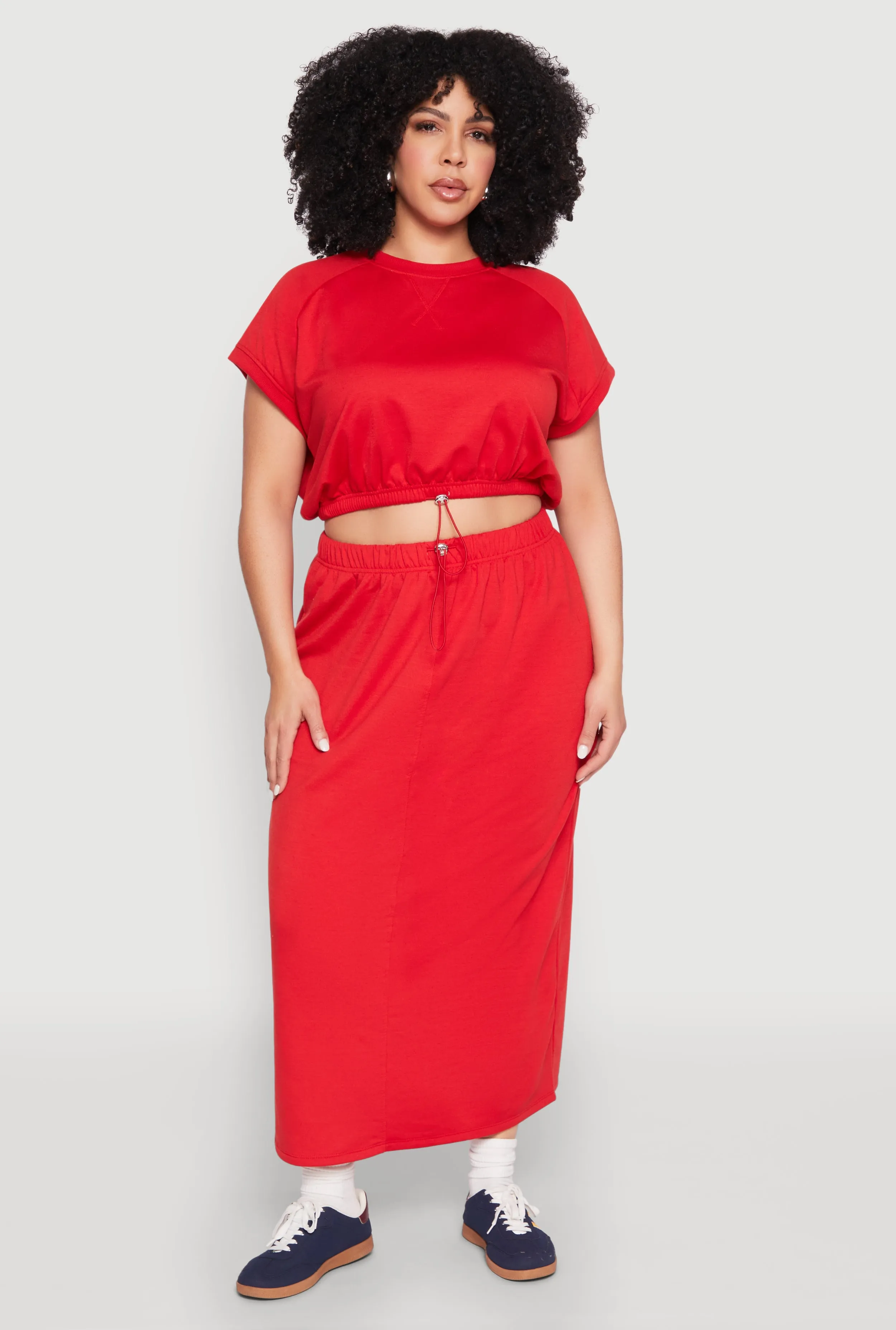 Plus Size Almost Famous Short Sleeve Cropped Sweatshirt sold by Rainbow product image thumbnail 3