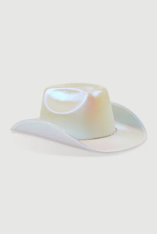 Rhinestone Chin Strap Cowboy Hat sold by Rainbow