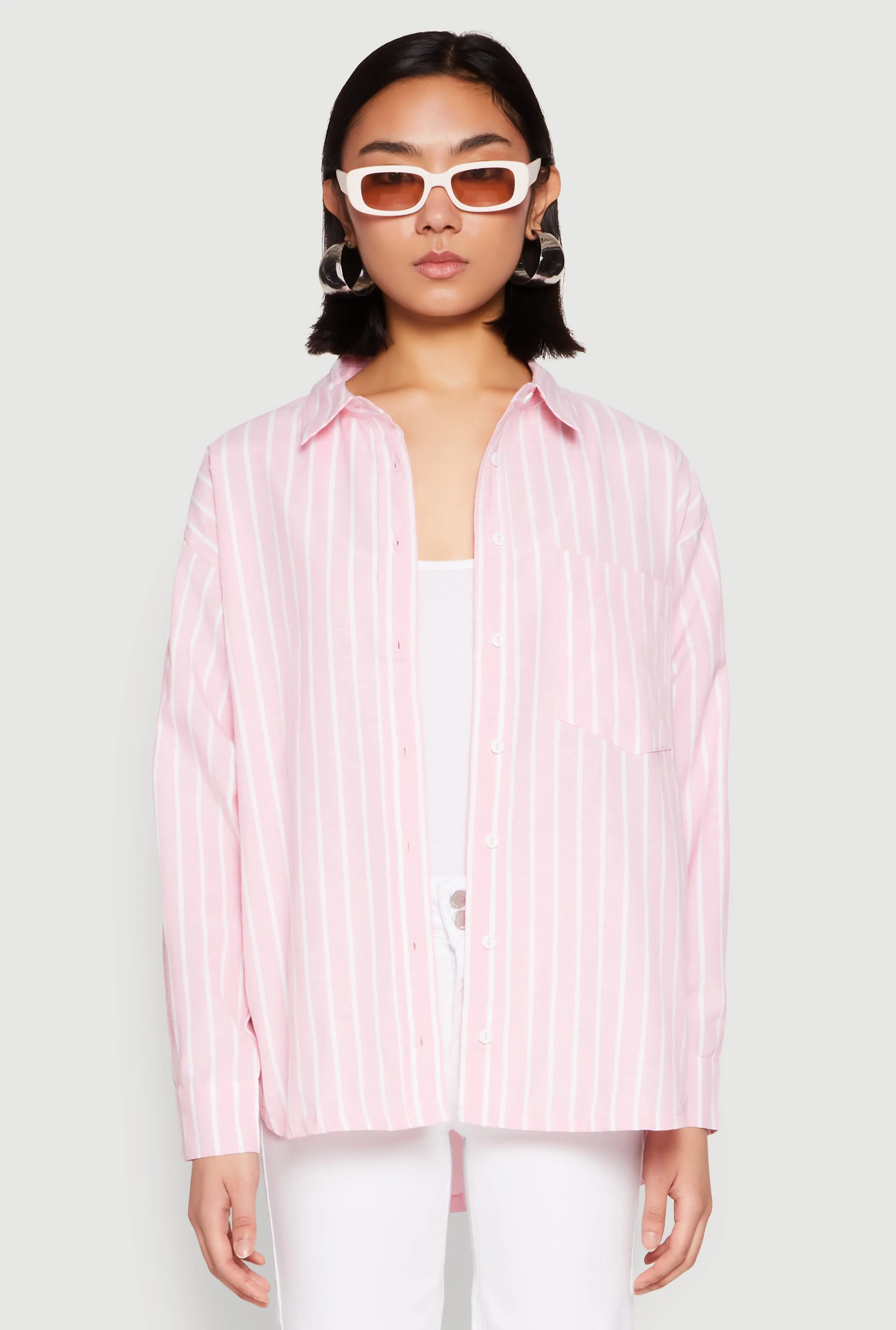 Iris Striped Linen Button Front Shirt sold by Rainbow product image thumbnail 2