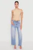 Textured Knit Tie Strap One Shoulder Top sold by Rainbow