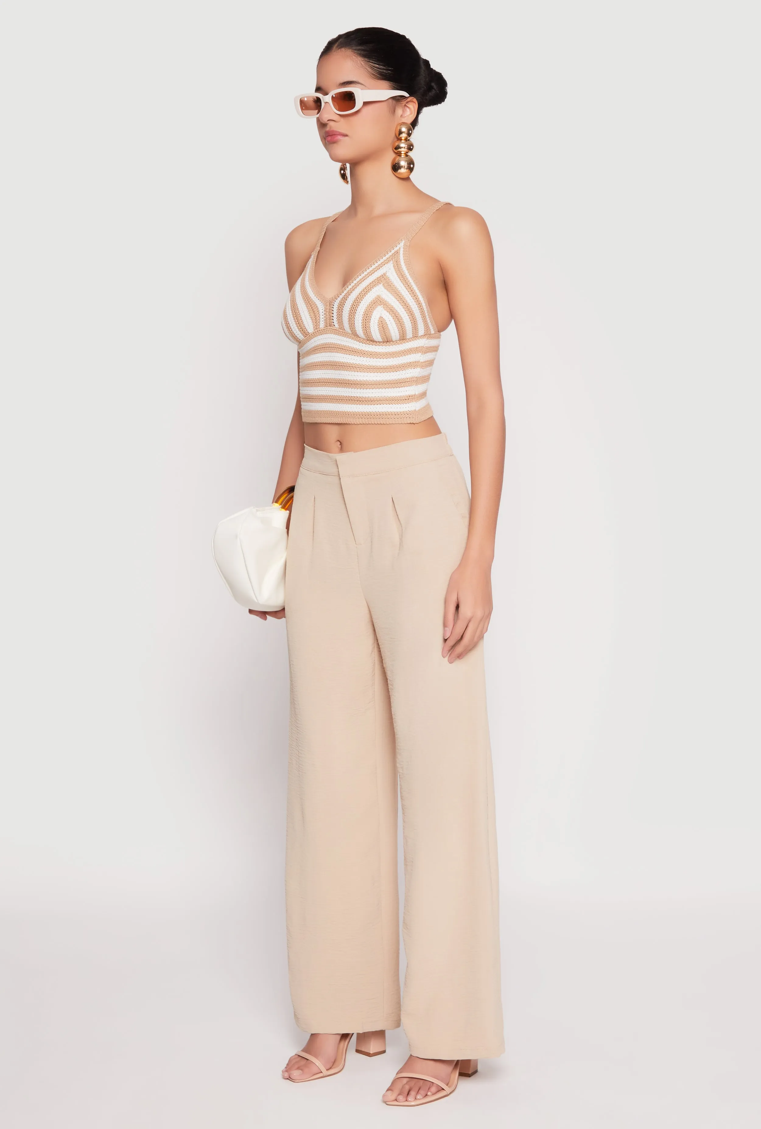 Crochet Striped Crop Top sold by Rainbow product image thumbnail 5