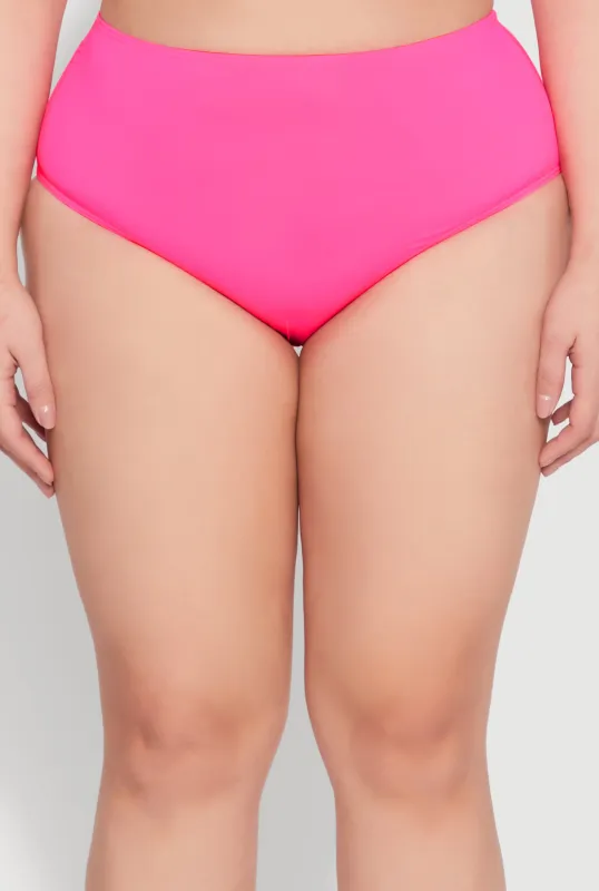 Plus Size High Waisted Bikini Bottoms sold by Rainbow