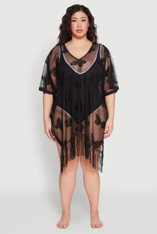 Butterfly Fringe Swim Cover Up sold by Rainbow