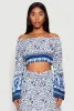 Off The Shoulder Smocked Peasant Top sold by Rainbow