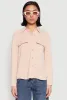 Iris Airy Button Front Cargo Pocket Blouse sold by Rainbow