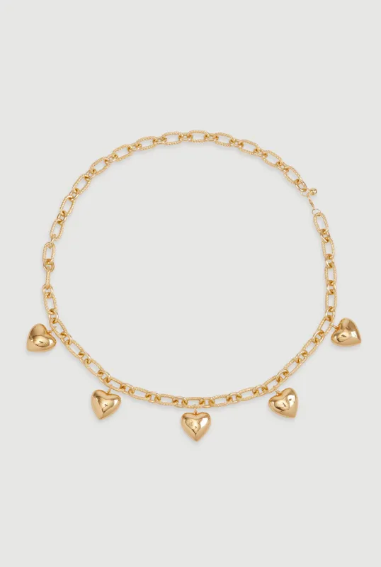 Heart Charm Chain Belt sold by Rainbow