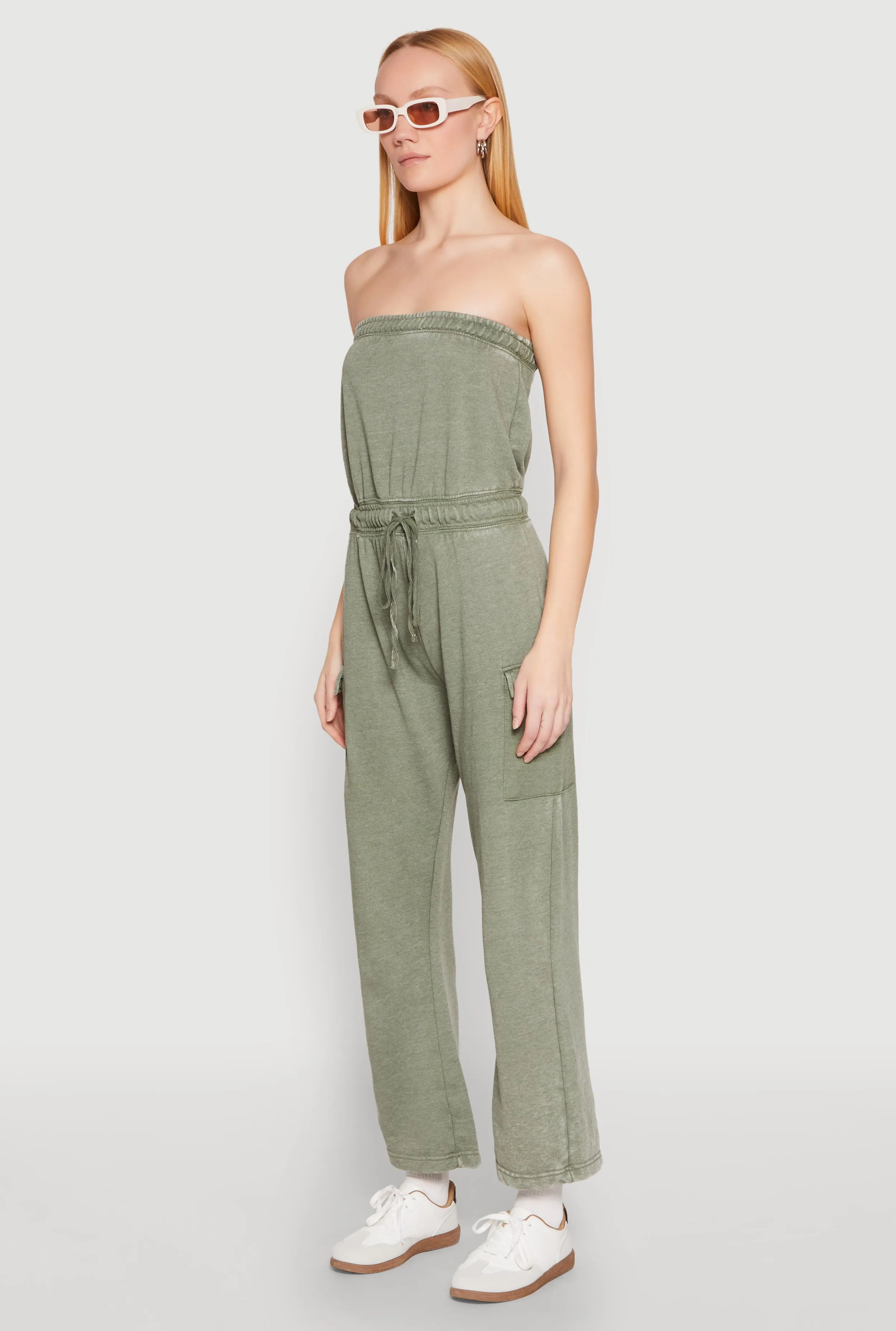 Mineral Wash Cargo Pocket Tube Jumpsuit sold by Rainbow product image thumbnail 3