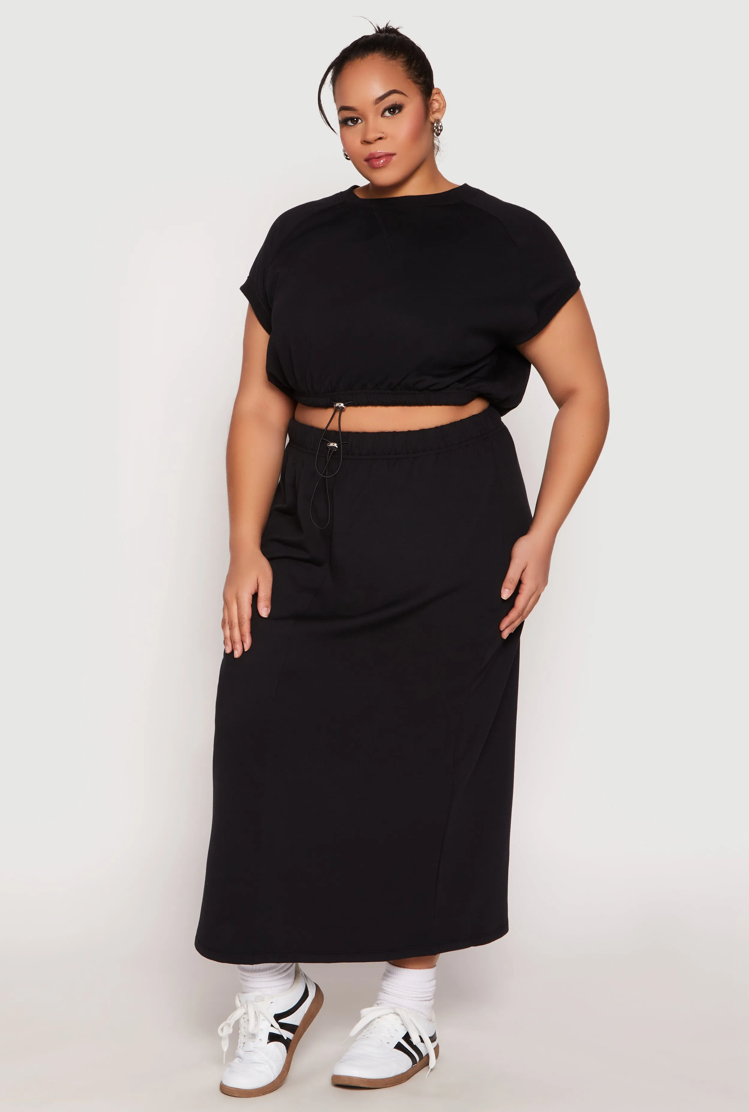 Plus Size Almost Famous Short Sleeve Cropped Sweatshirt sold by Rainbow product image thumbnail 3