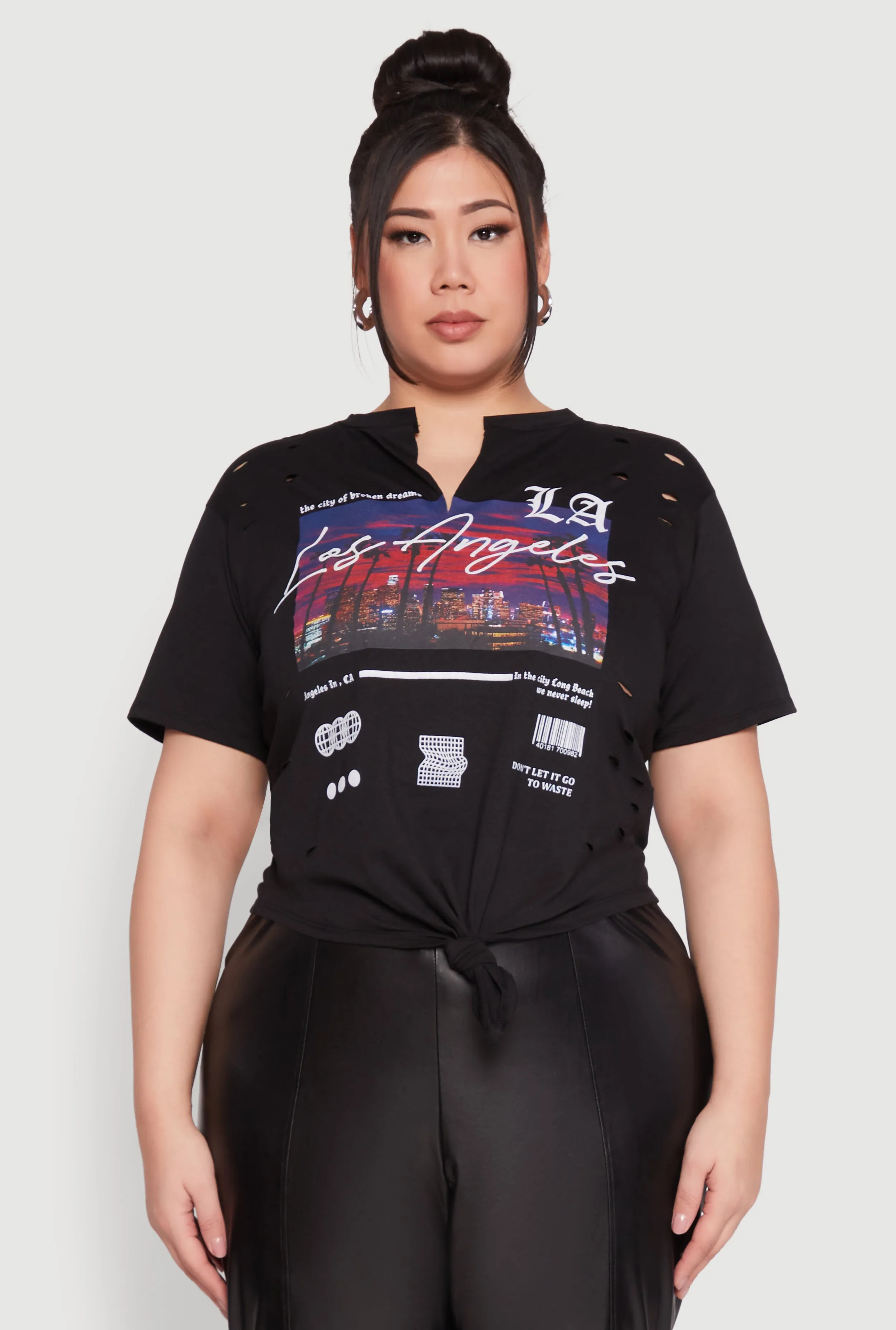 Plus Size Los Angeles Slashed Graphic Tee sold by Rainbow product image thumbnail 2