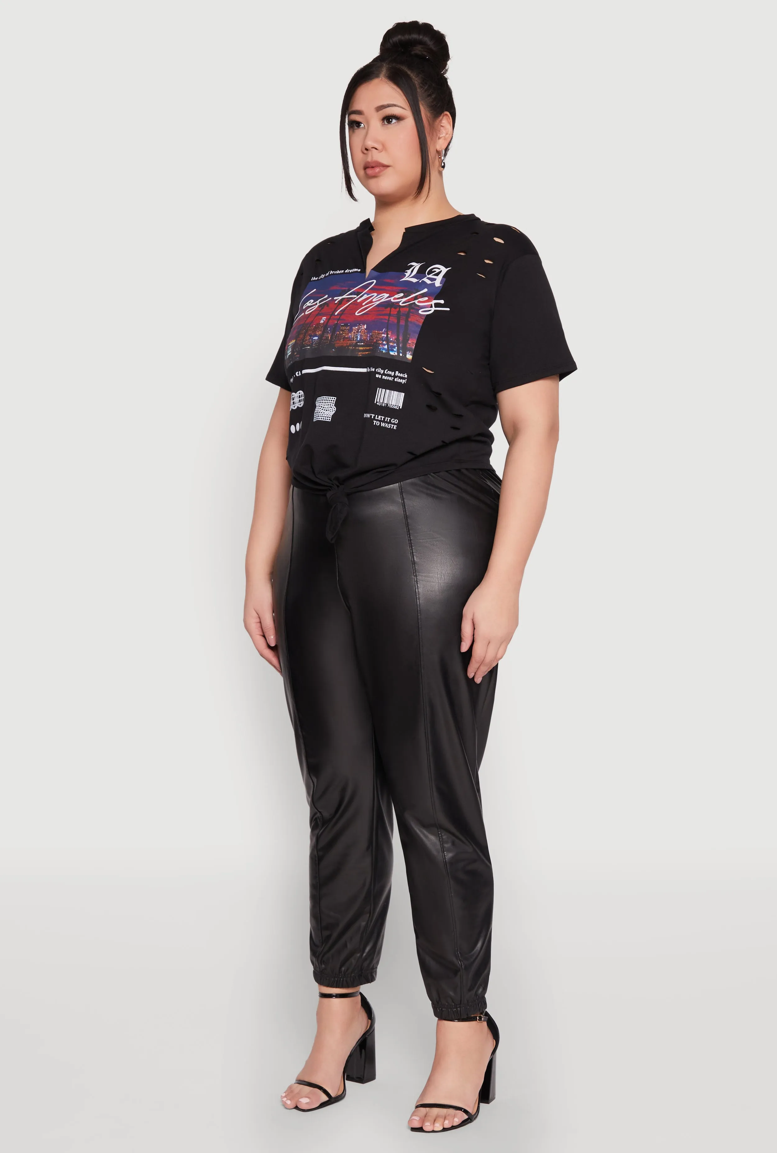 Plus Size Los Angeles Slashed Graphic Tee sold by Rainbow product image thumbnail 5