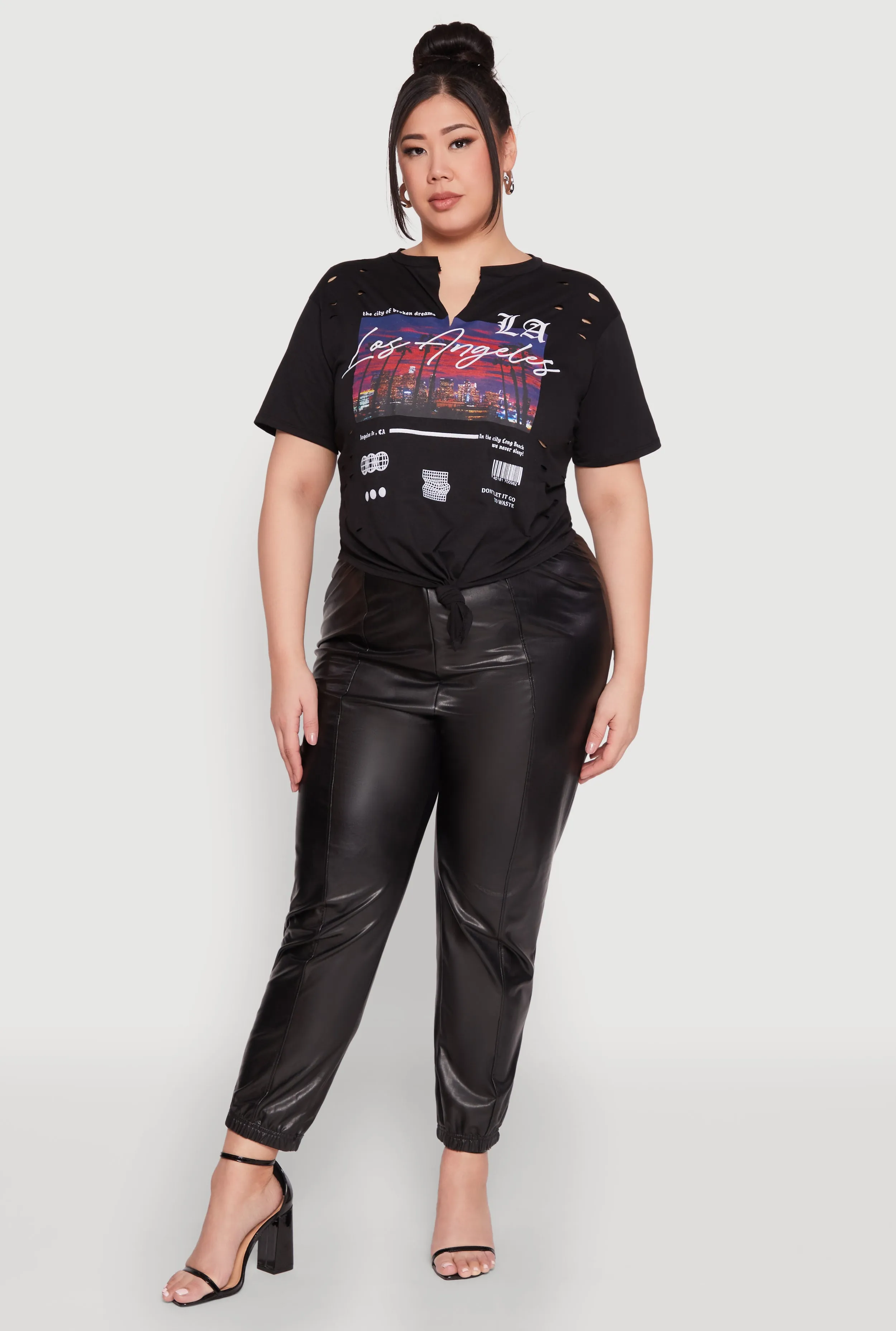 Plus Size Los Angeles Slashed Graphic Tee sold by Rainbow product image thumbnail 3
