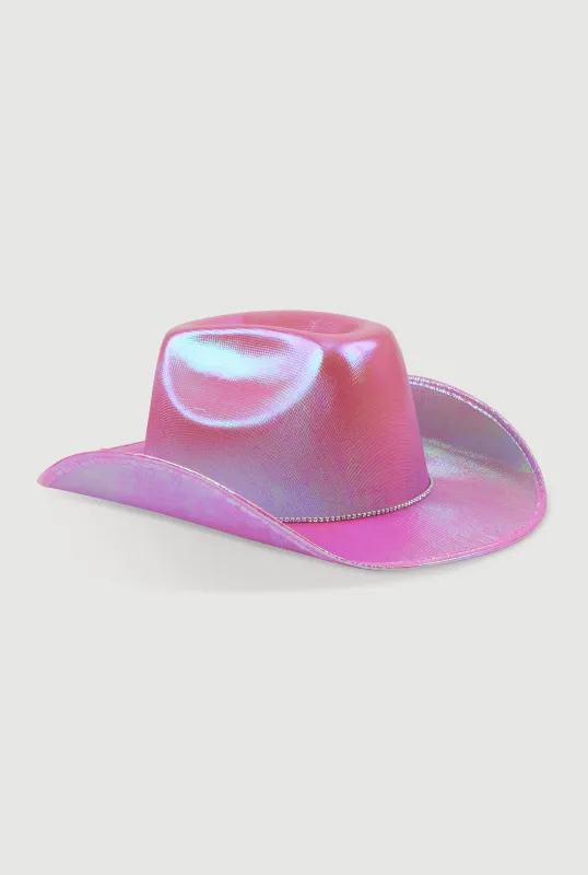 Rhinestone Chin Strap Cowboy Hat sold by Rainbow
