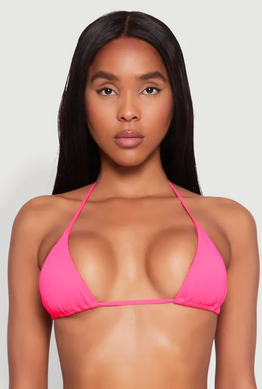 Solid Triangle Swim Bikini Top sold by Rainbow
